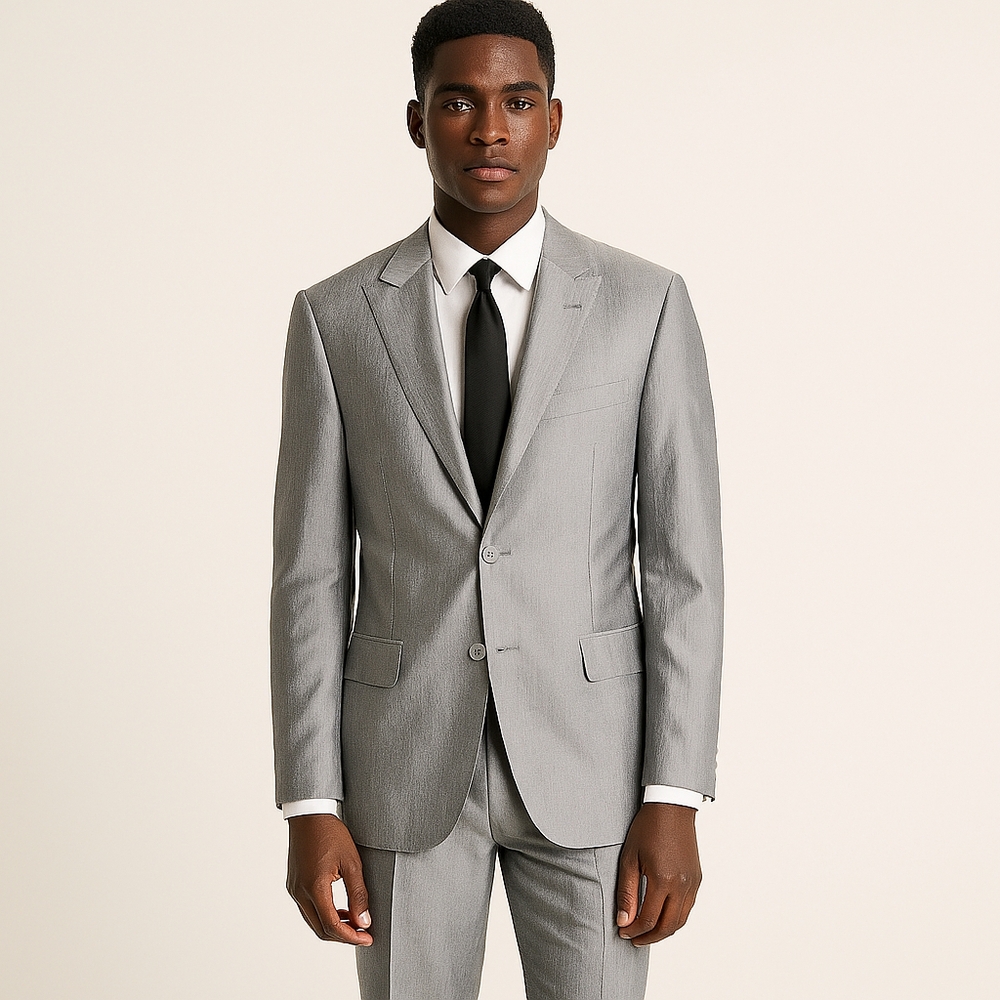VINCI Gray Suit Coat Size 40R Formal Wedding Business Career